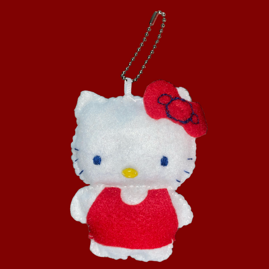 “Hello Kitty” Hand-Sewn Plush Keychain